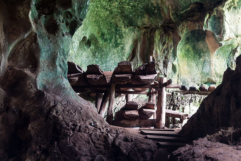 Some ancient log coffins found and displayed at the Agop Batu Tulug Museum. Credit: CEphoto, Uwe Aranas.